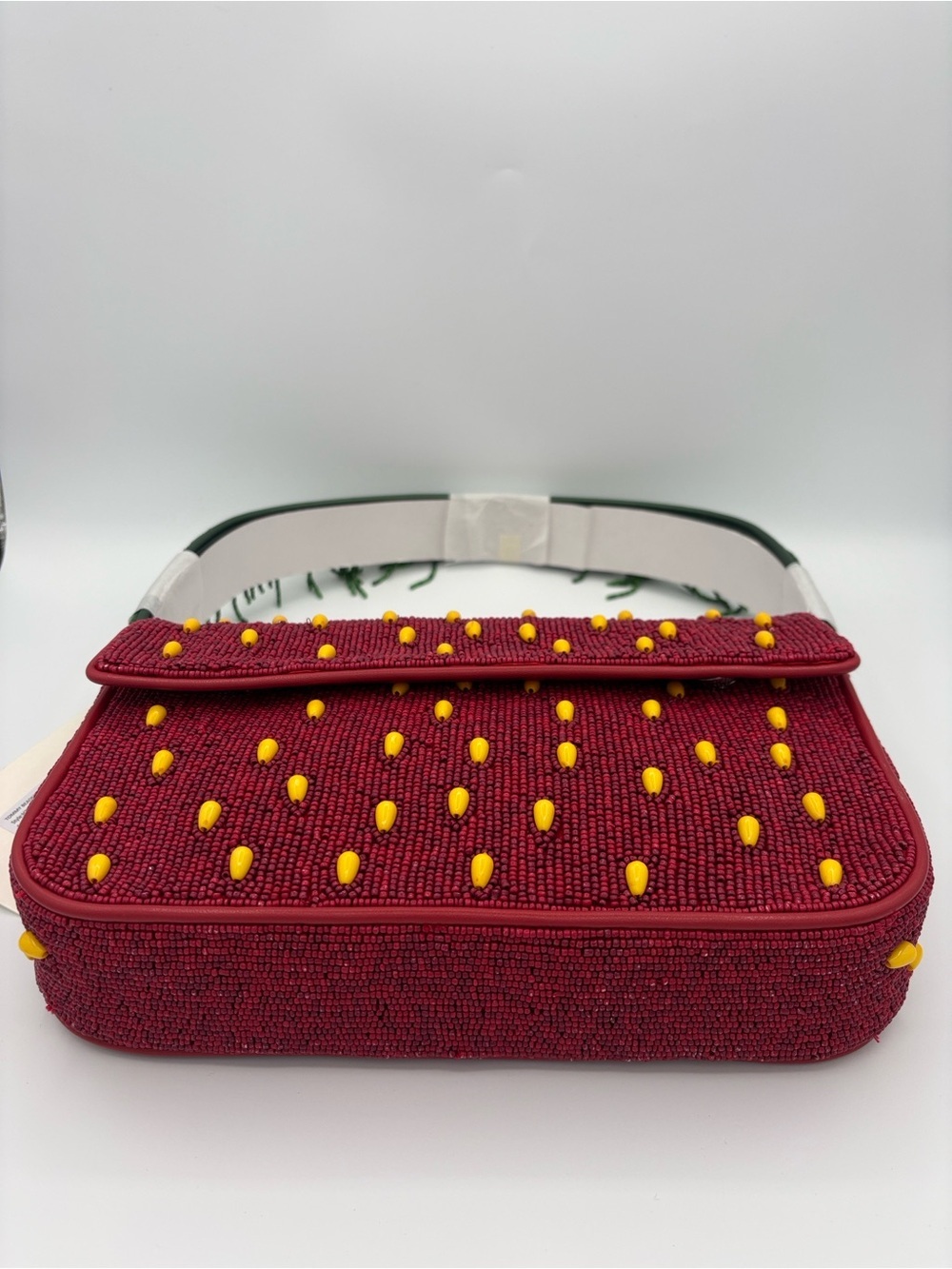 STAUD Tommy Beaded Strawberry Dream Shoulder Bag - Red - Picture 7 of 14